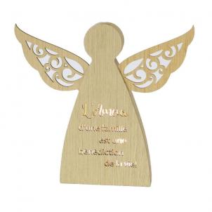 Led Lit Angel With French Text- Amour D'Une Famille Figurine