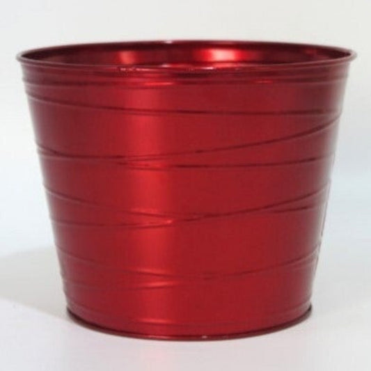 Red With Swirled Lines Planter