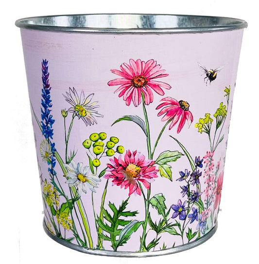 My Garden Grows Flowers Metal Planter