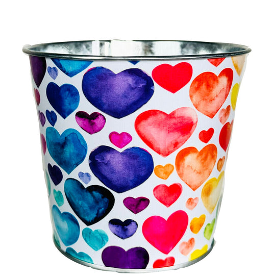 Colors Of Love Printed Metal Planter