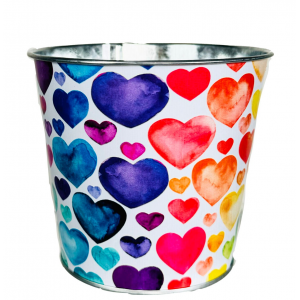 Colors Of Love Printed Metal Planter