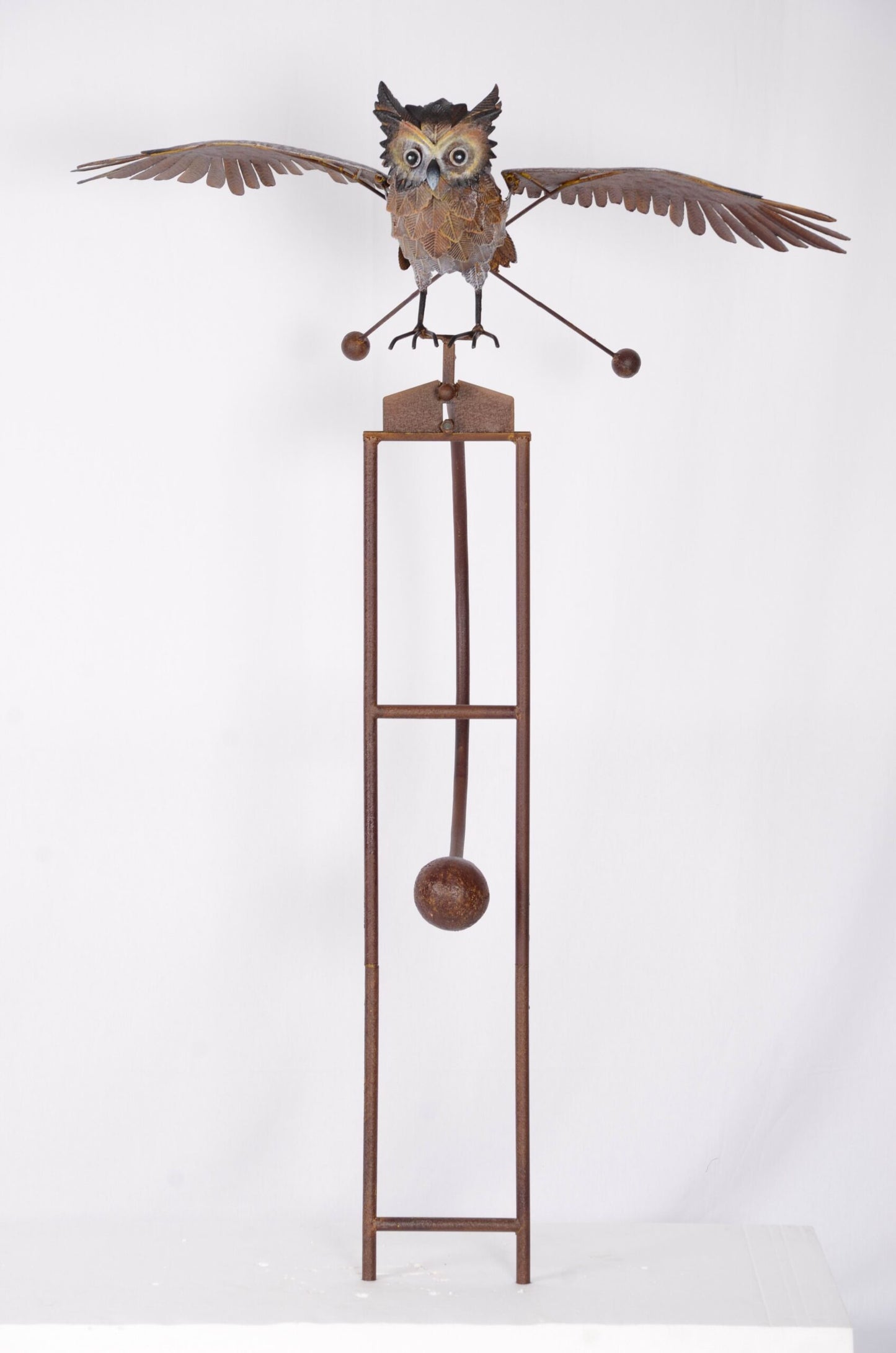 Owl With Out Stretched Wings Rocking Garden Sculpture