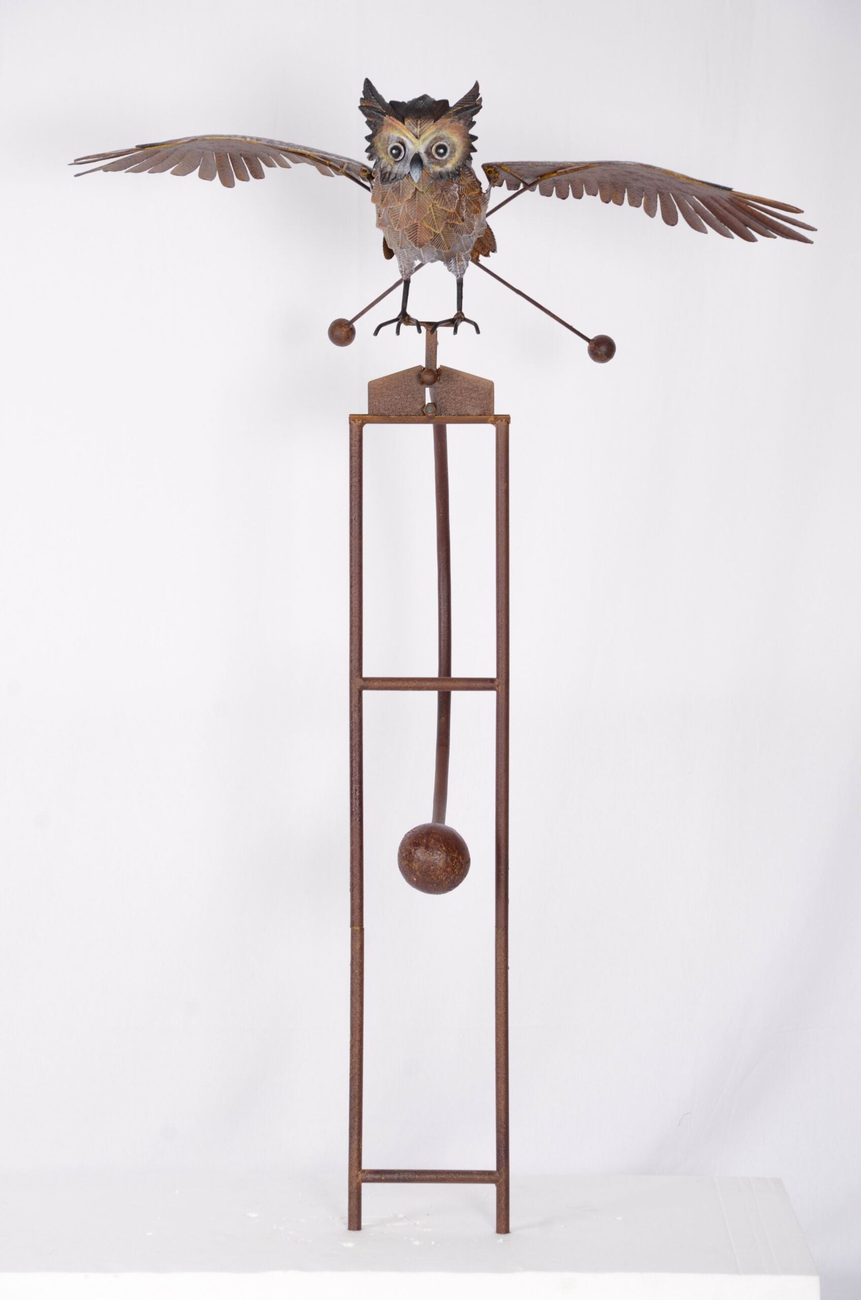 Owl With Out Stretched Wings Rocking Garden Sculpture