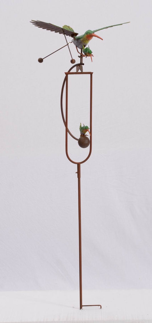 Rocking Hummingbirds Garden Stake