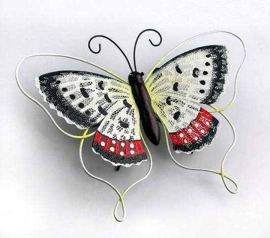 Colorful Butterfly With Wire Outline Metal Wall Decor