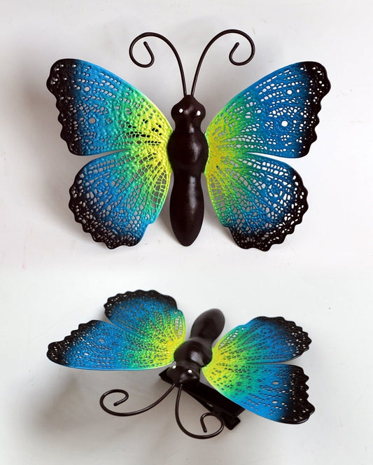 Blue And Green Clip On Butterfly Wall Decor
