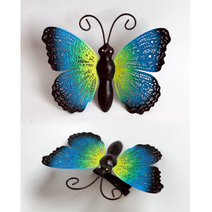 Blue And Green Clip On Butterfly Wall Decor