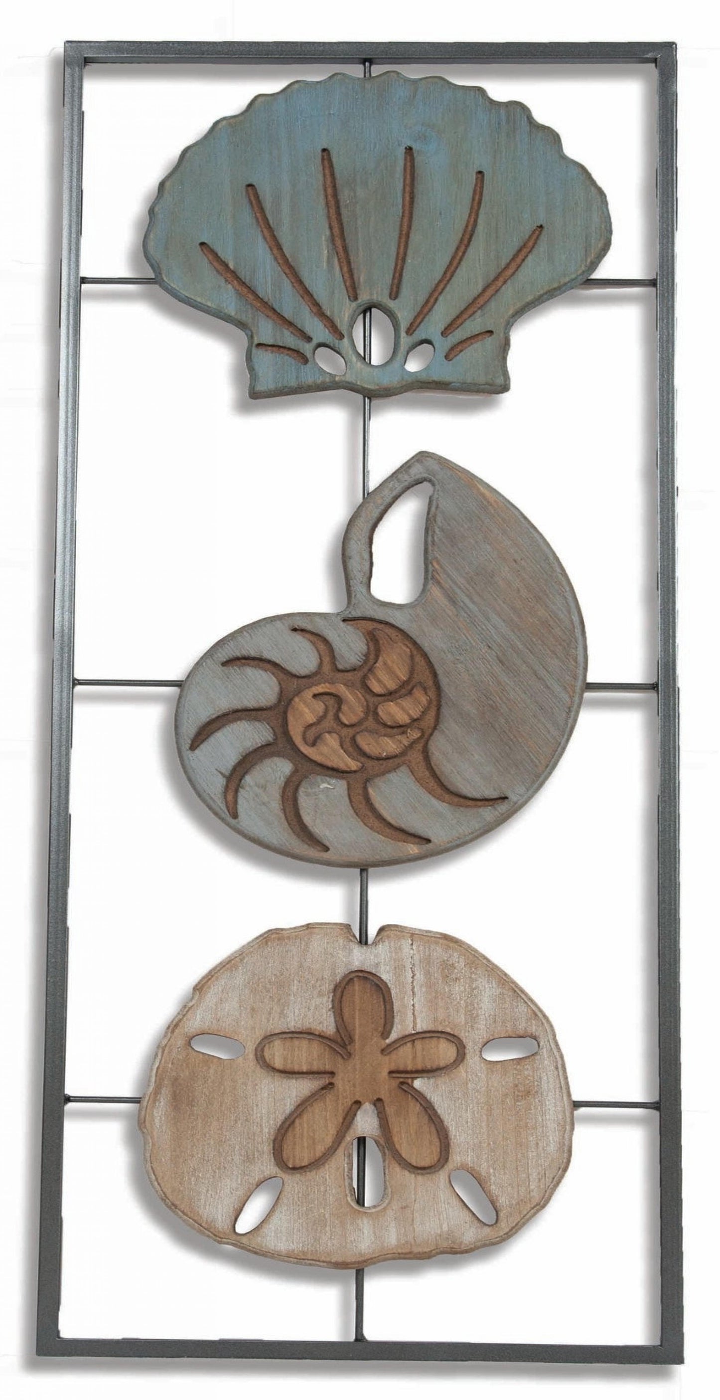 3 Shells Metal Wall Decor