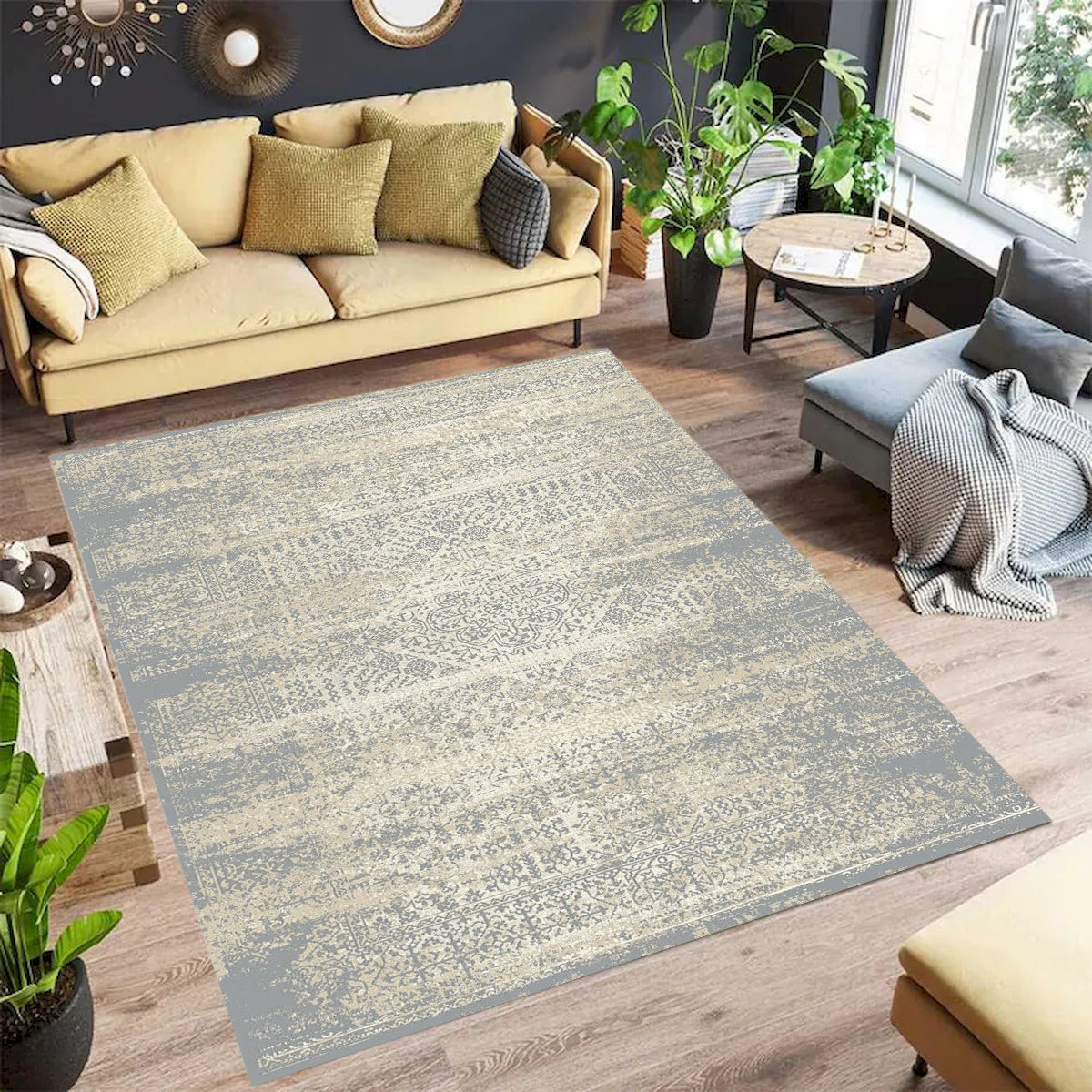 Heirloom Transitional Beige Gray Rug