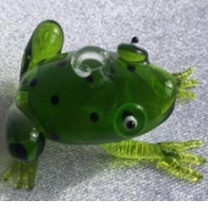 Hanging Green Frog Glass Ornament