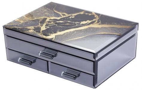 Agate Crystal With 3 Drawers Jewellery Box