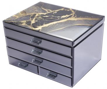 Agate Crystal With 5 Drawers Jewellery Box