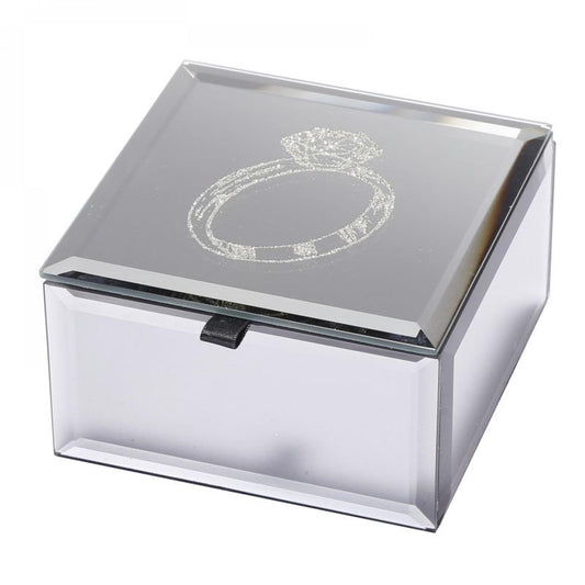 Etched Engagement Ring Top Jewellery Box