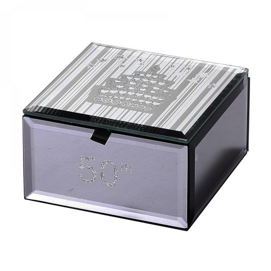 Etched 50Th With Etched Cake Top Jewellery Box