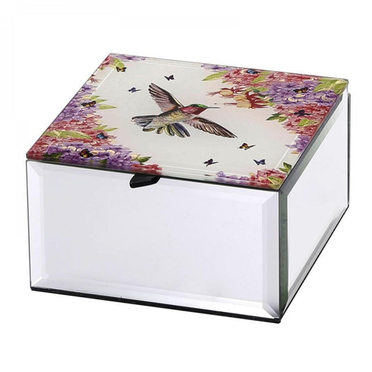 Spirit Of Summer- Bird And Floral Topped Jewellery Box