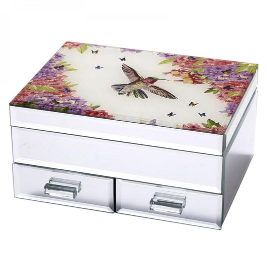 Bird And Flower Top With 3 Drawers Jewellery Box