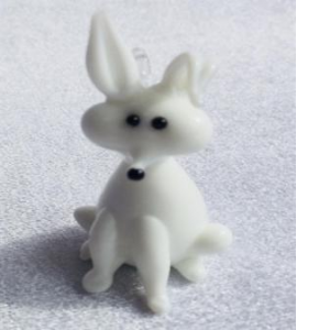 Hanging White Glass Bunny Ornament