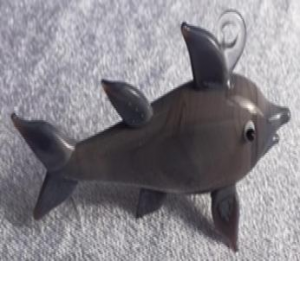 Hanging Glass Gray Shark Ornament