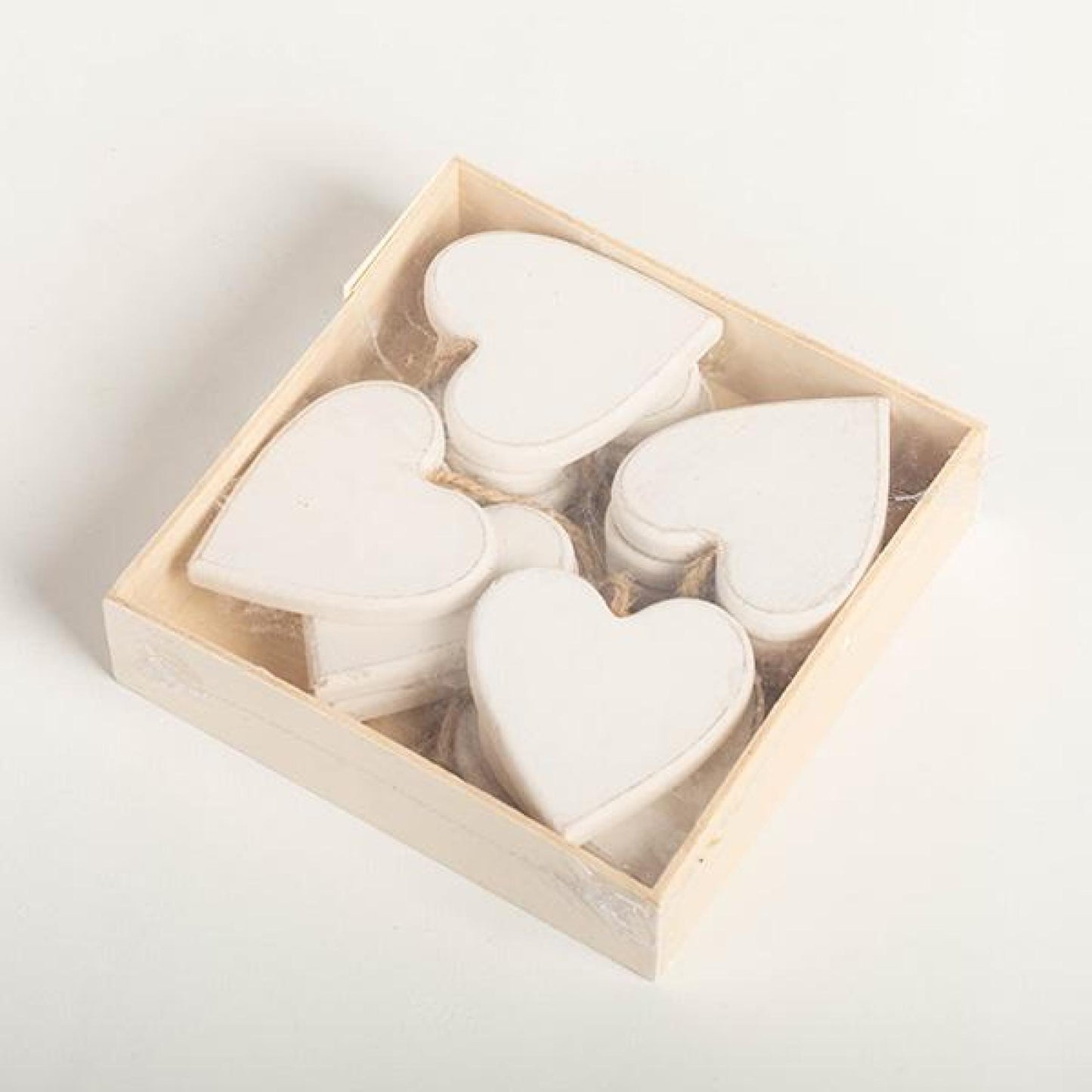 Set Of 12 Wooden Hanging Hearts Ornaments