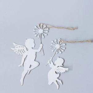 Set Of 2 Metal Angels Holding Star Burst Wands Ornaments