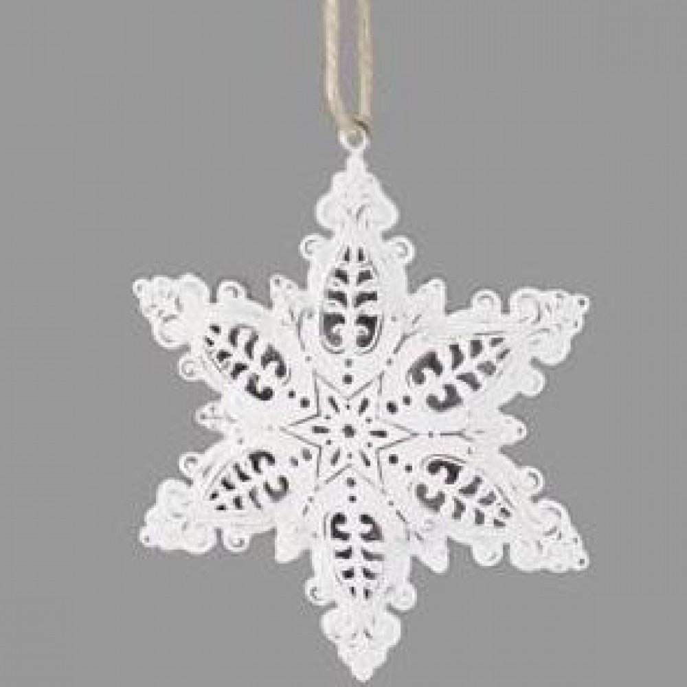Ornate Silver Snowflake Ornament