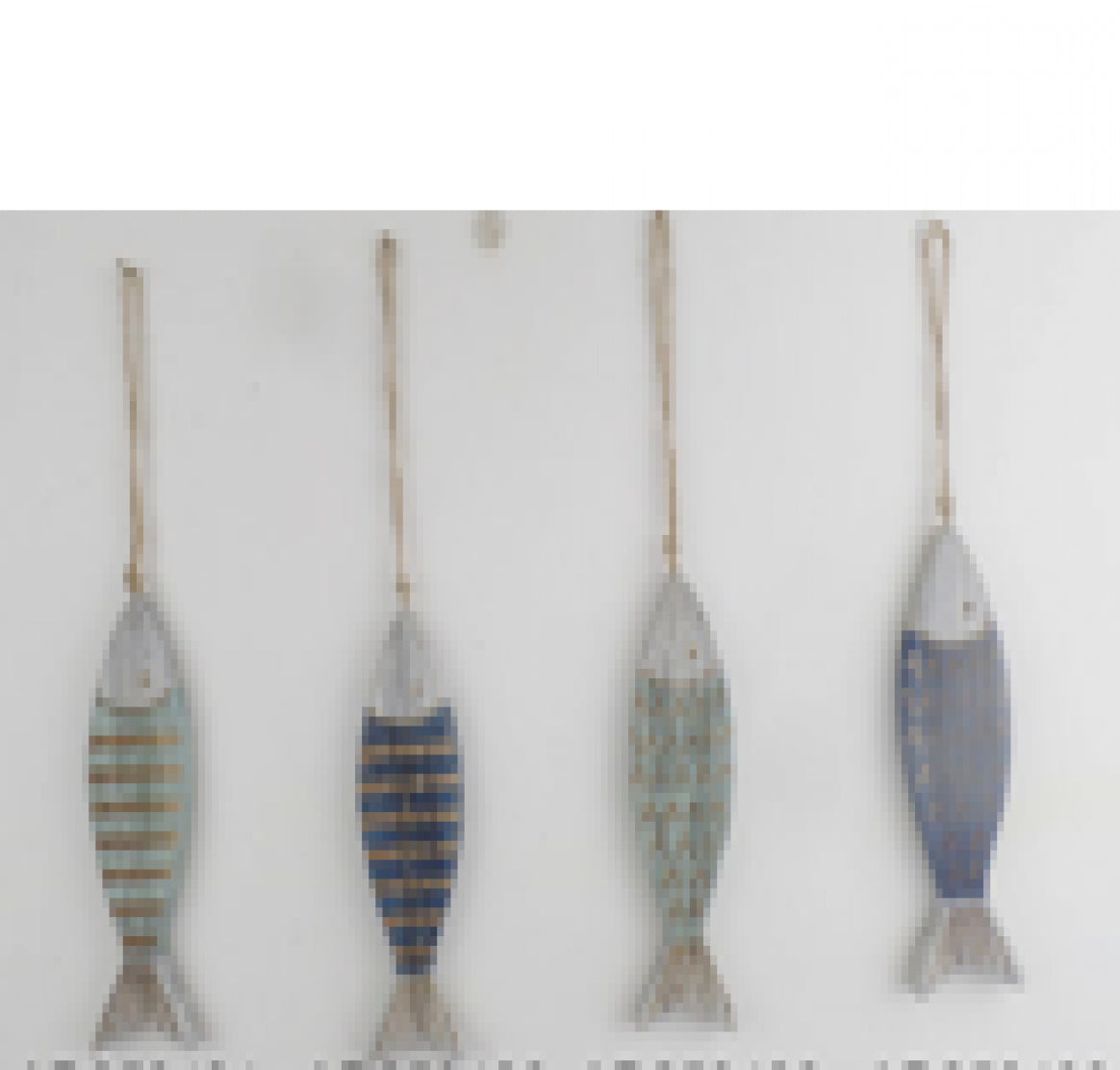 Set Of 4 Assorted Designs Wooden Fish Ornaments