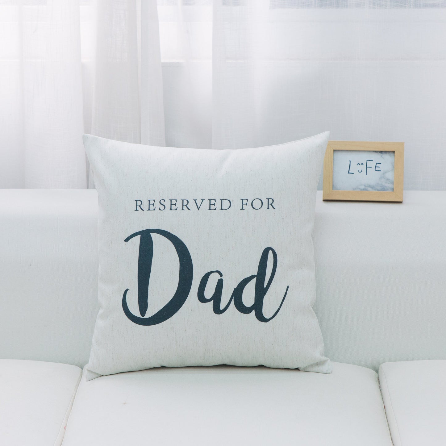 Reserved For Dad With Feather Down Insert Pillow