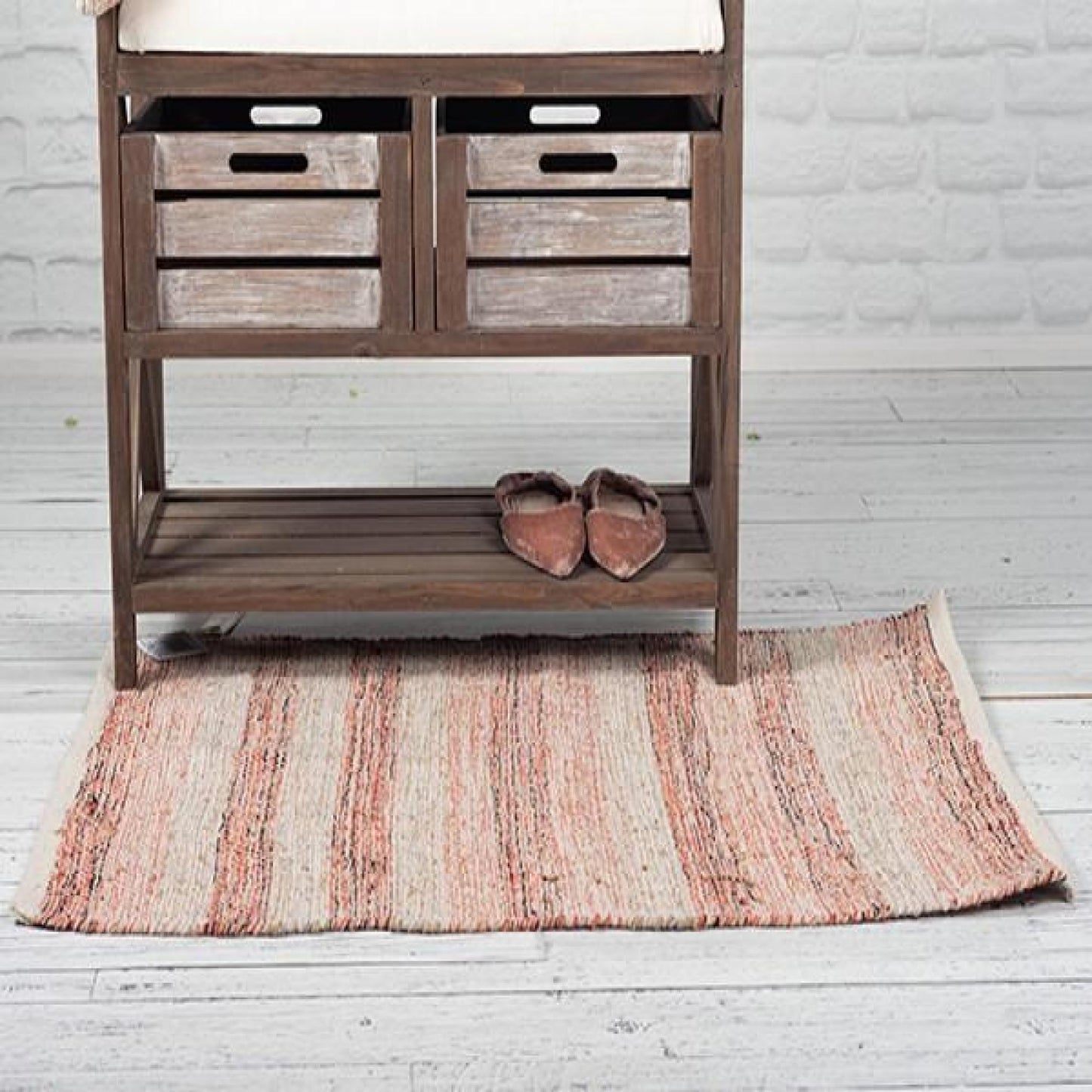 Woven Striped Cotton Rug