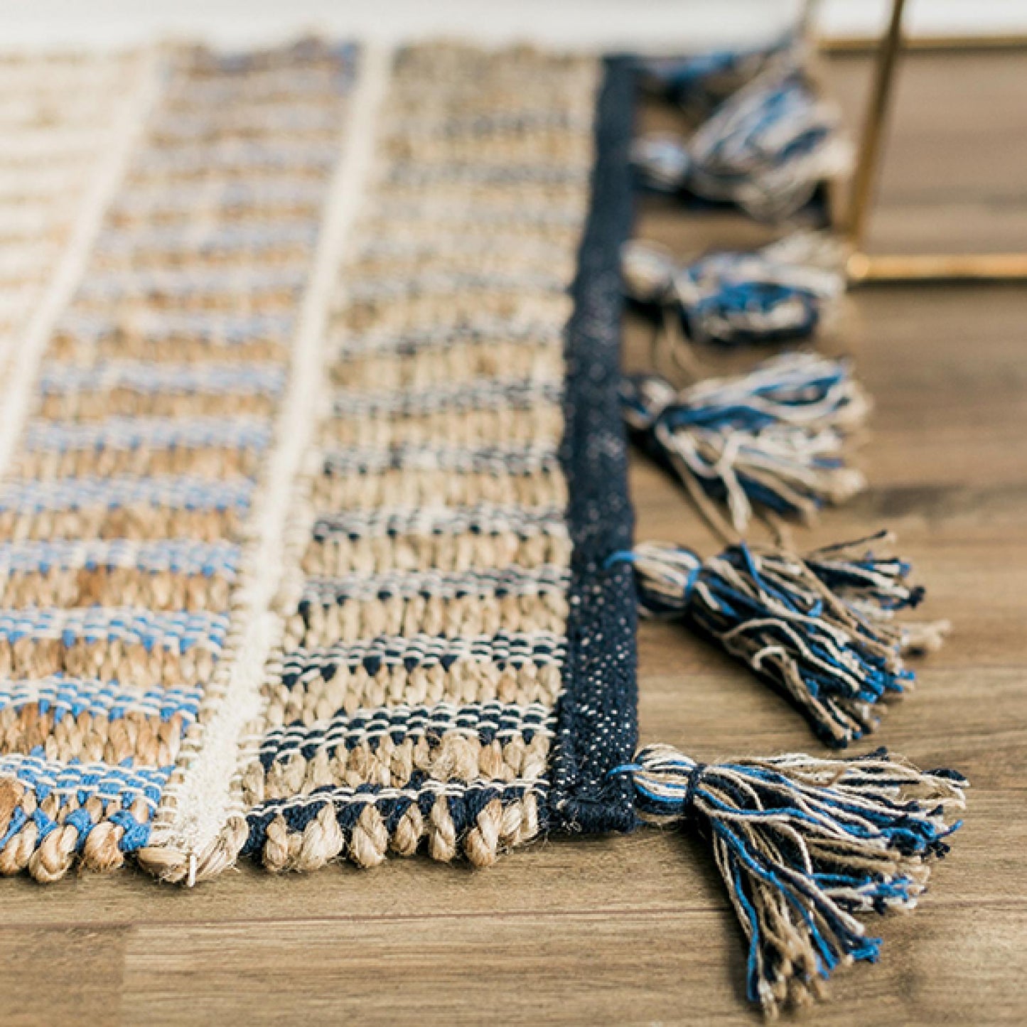 Jute And Cotton With Tassels Rug