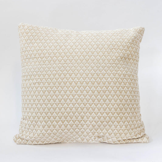 Cream And Tan Patterned Cushion Cover