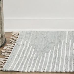 Patterned Woven Cotton With Tassels Rug