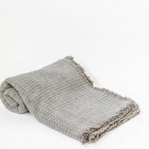 Gray Cotton With Fringe Throw