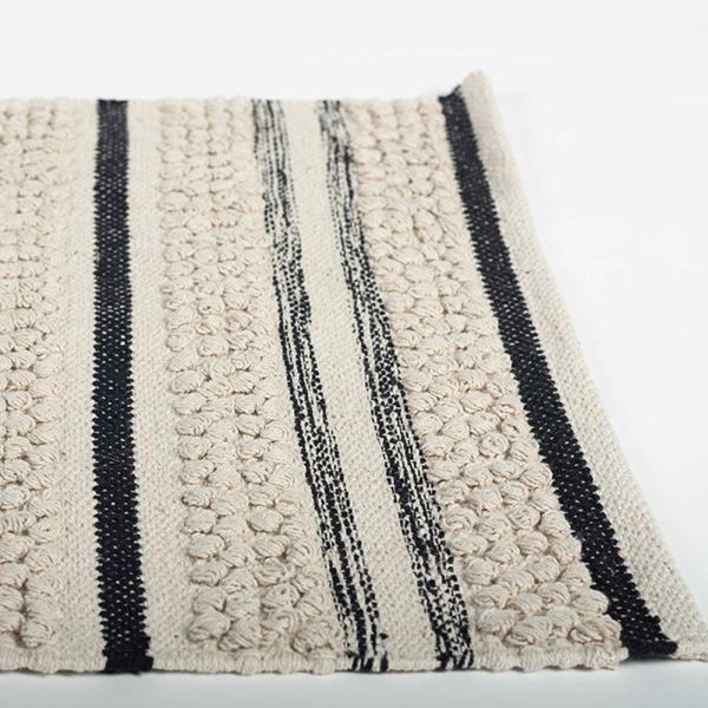 Woven Textured Pattern Cotton Rug