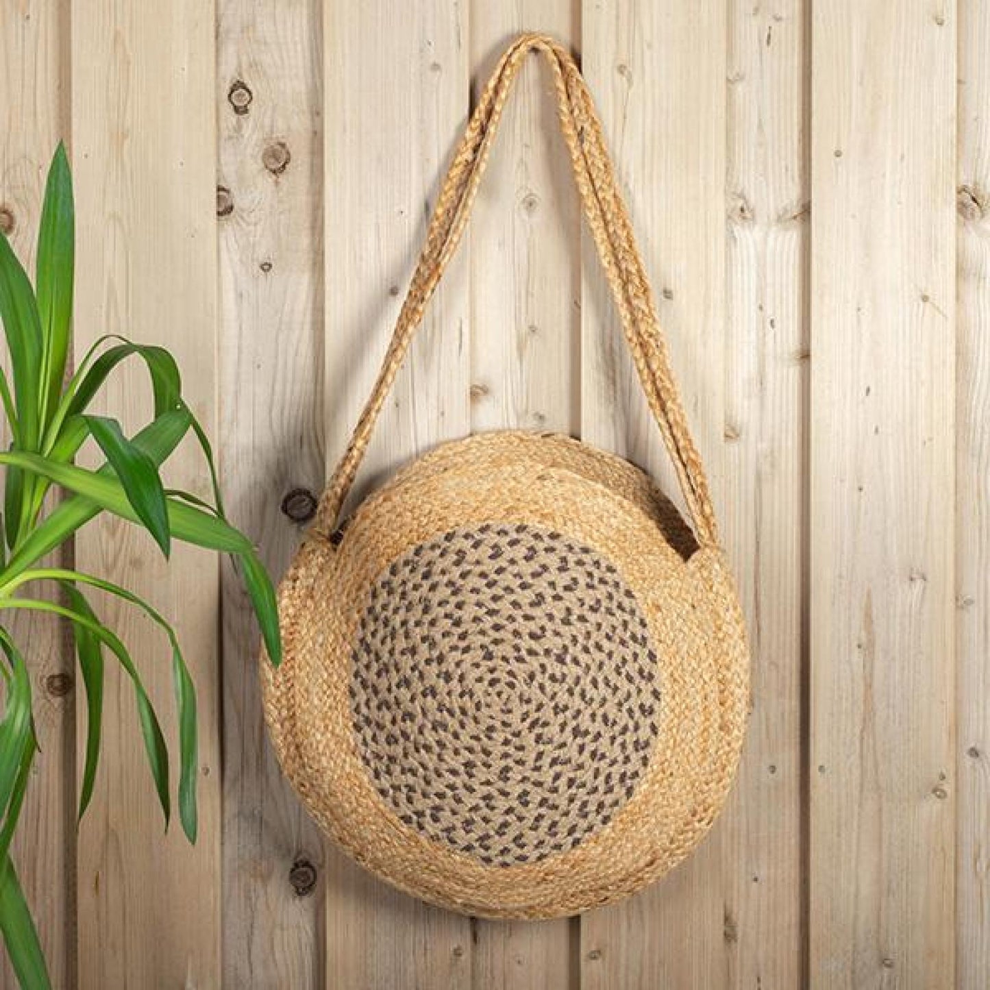 Round Jute Tote Bag