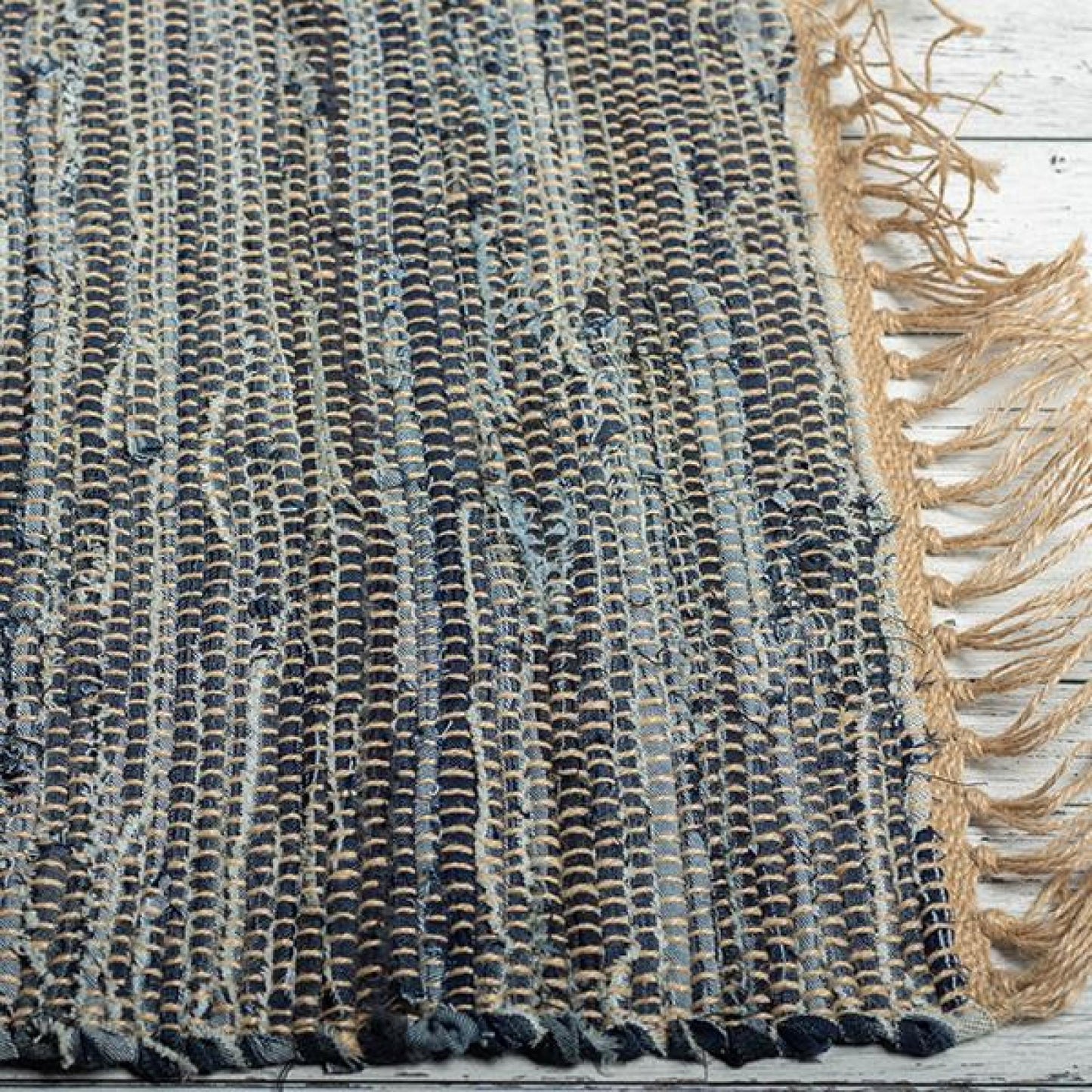 Cotton With Jute Fringe Rug