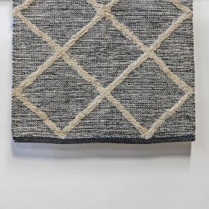 Cotton With Beige Diamond Fringe Pattern Rug