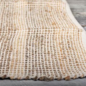 Jute And Cotton Woven Striped Rug