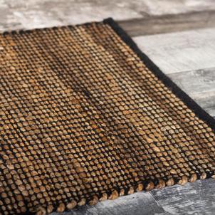 Black And Brown Jute And Cotton Runner Rug