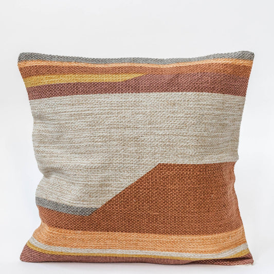 Multi Colored Lined Patterns Cushion Cover