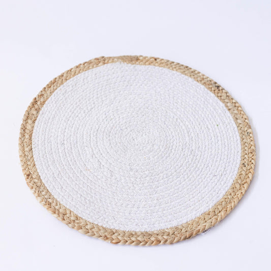 Braided White With Natural Edge Placemat