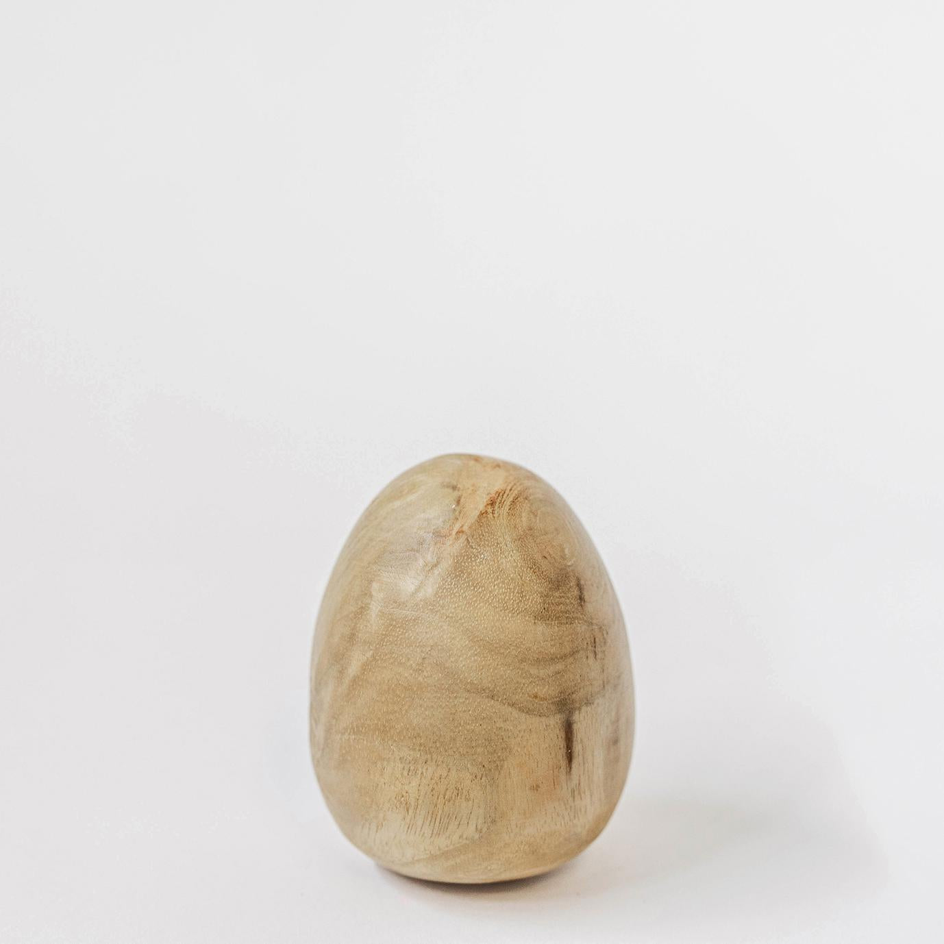 Natural Color Wooden Egg Shaped Paperweight