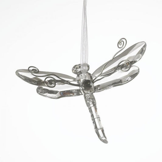 Clear With Metal Accents Dragonfly Ornament