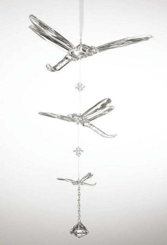 3 Hanging Dragonflies With Drop Finial Decoration