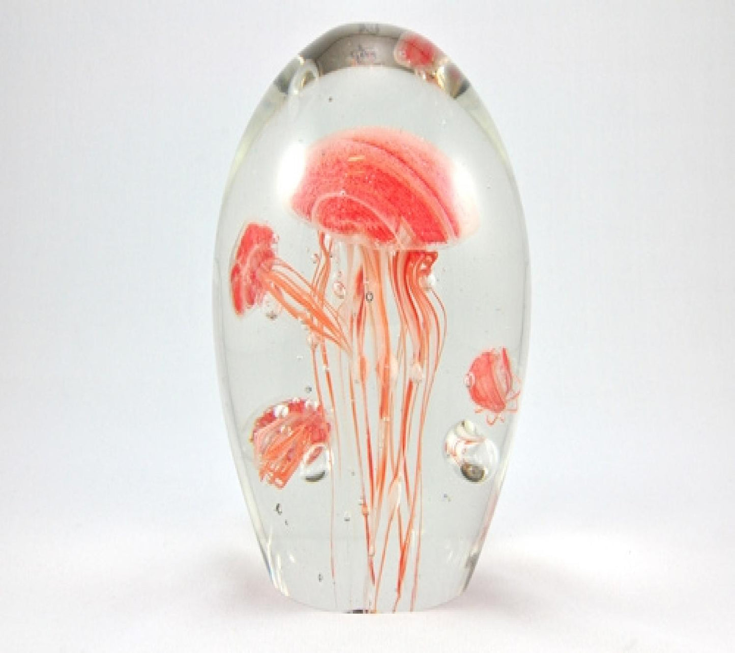 Multiple Coral Glow Jellyfish Paperweight