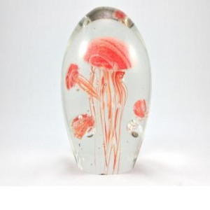 Multiple Coral Glow Jellyfish Paperweight