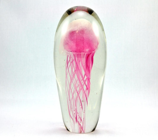 Glowing Pink Jellyfish Paperweight