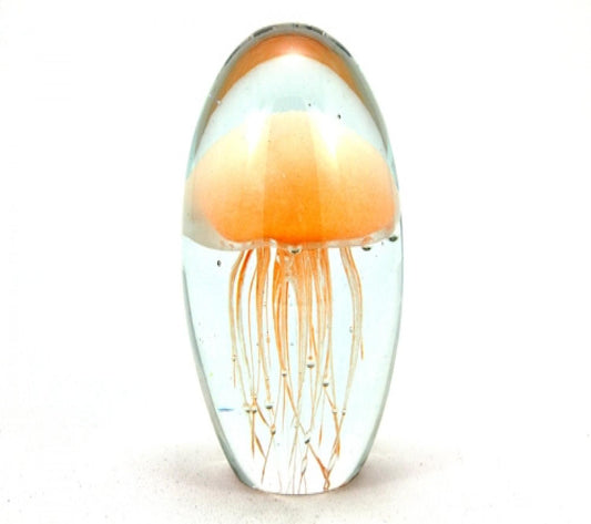 Glow Peach Jellyfish Paperweight