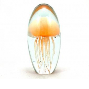 Glow Peach Jellyfish Paperweight