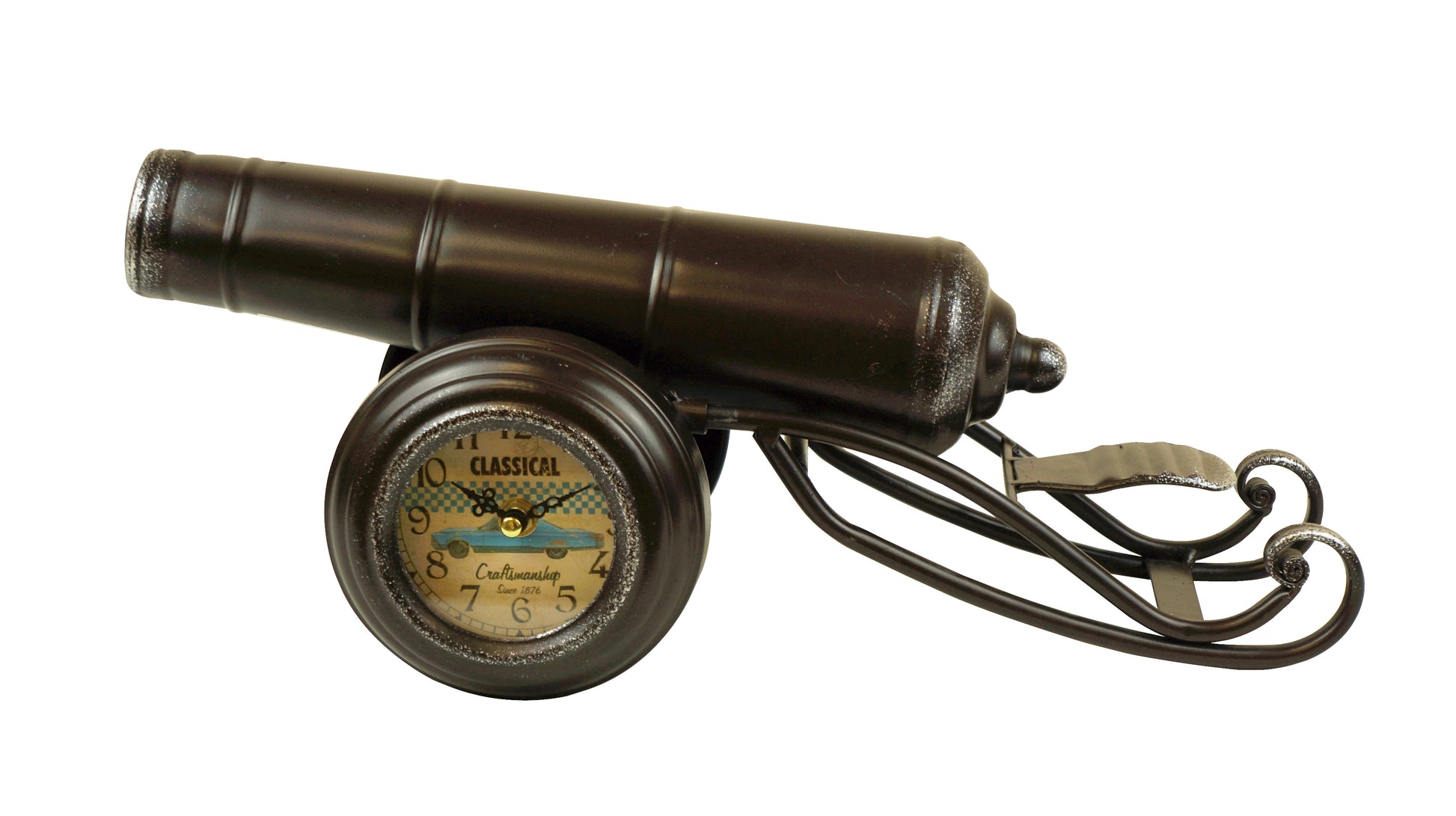 Metal Cannon Table Clock