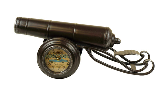 Metal Cannon Table Clock